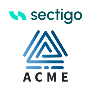 Logo von ACME in Kombination mit dem Logo von Sectigo