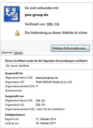 Organisationsvalidierte SSL-Zertifikate